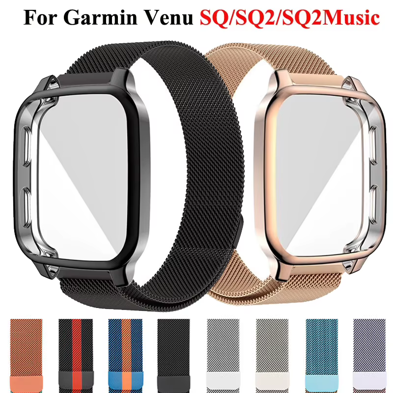 Étui + bracelet 2 en 1 pour montre connectée Garmin Venu SQ SQ2