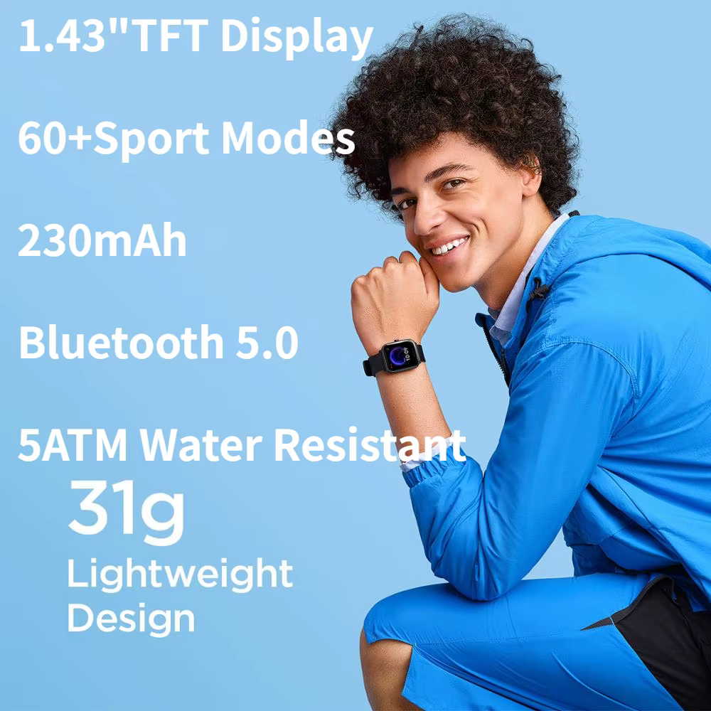 Amazfit Bip U Pro montre intelligente SpO2 5ATM étanche Bluetooth5.0 GPS surveillance du sommeil Version mondiale 95 nouvelle exposition SmartWatch