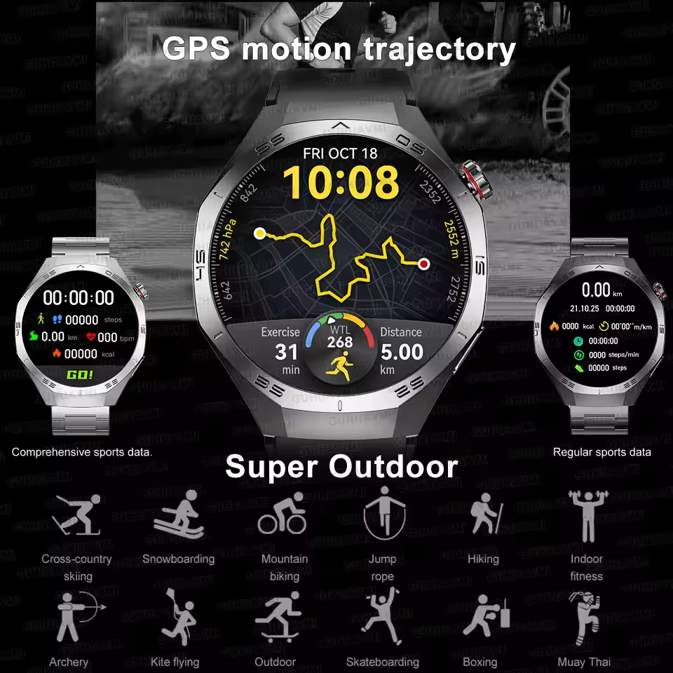 Montre connectée originale GS5 Pro GPS Sports IP68 étanche pour hommes