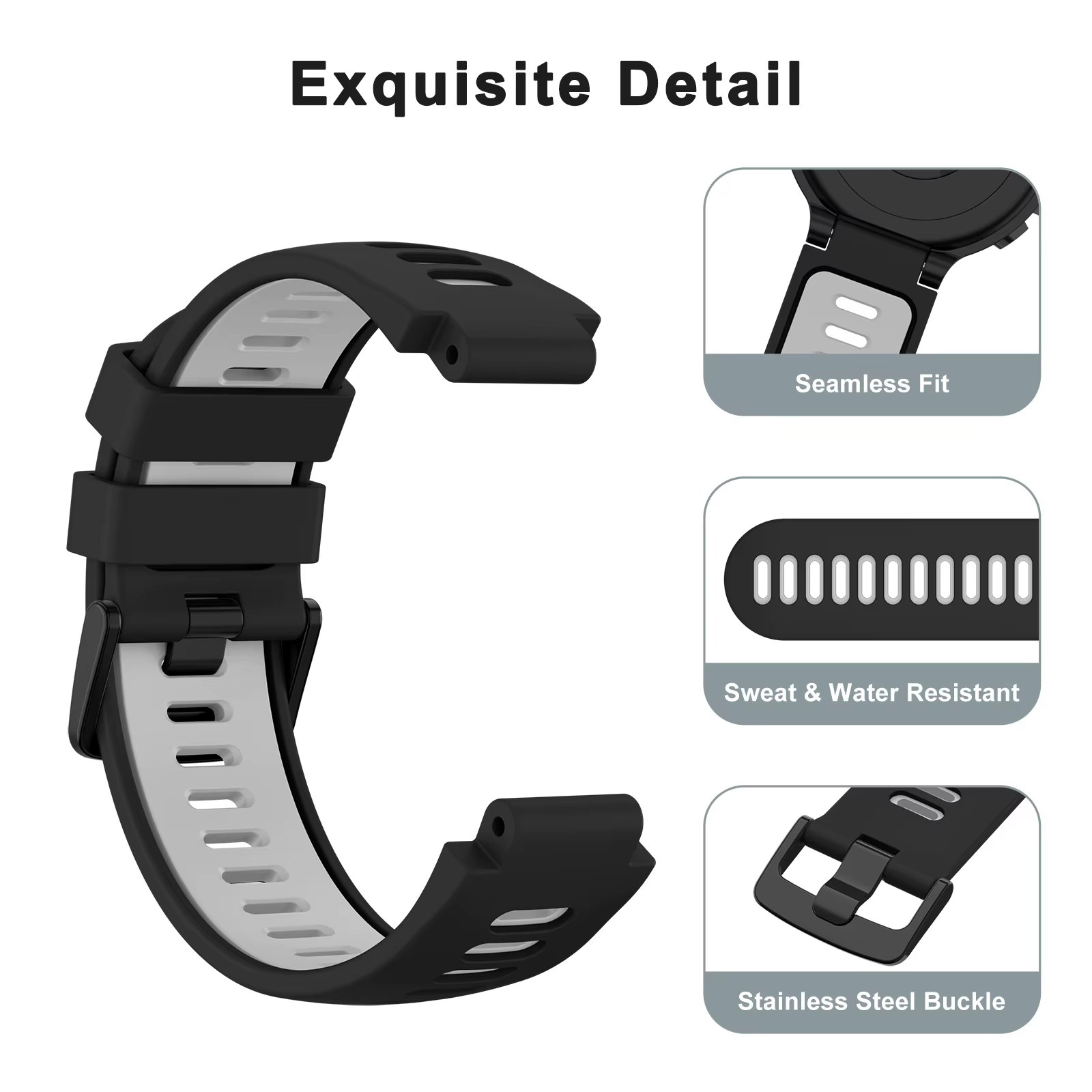 Bracelet de montre en Silicone pour Garmin Forerunner 735XT