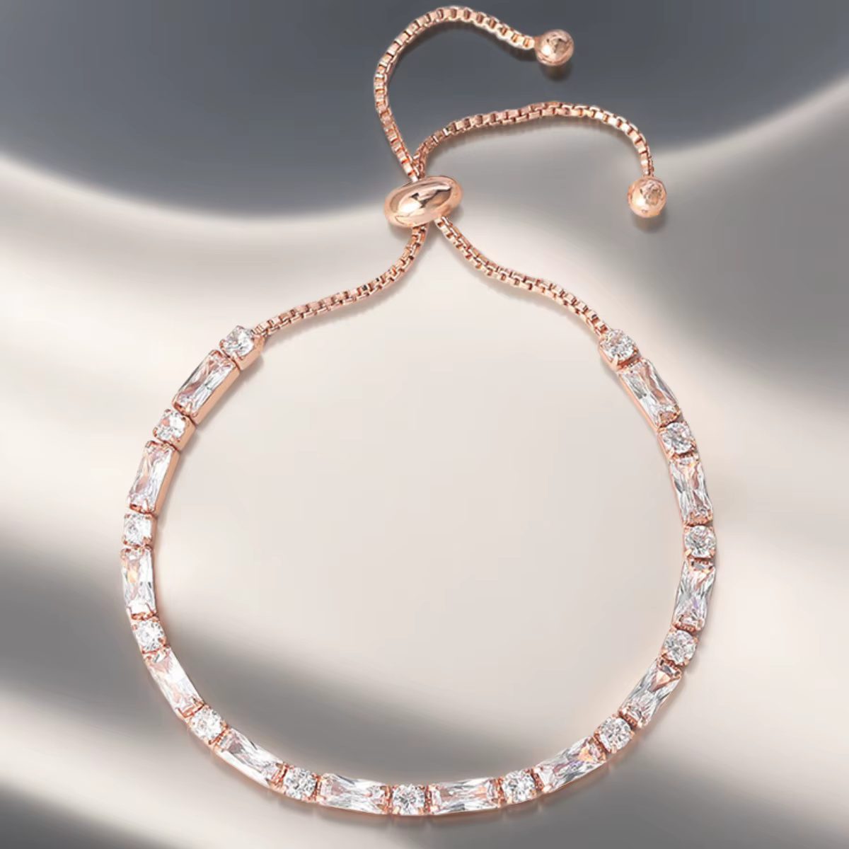 ChimSimple-Bracelet de Tennis en Or Rose pour Femme, Bijoux Ajustables Faits à la Main, Cadeau de Mariage, Kpop Zcomprend, H028