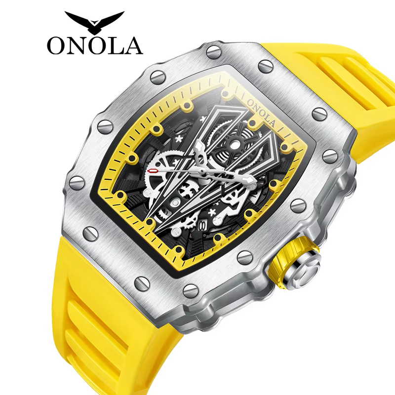 ONOLA 3826 marque sport luxe Tonneau montre hommes montres en plein air étanche lumineux horloge décontractée