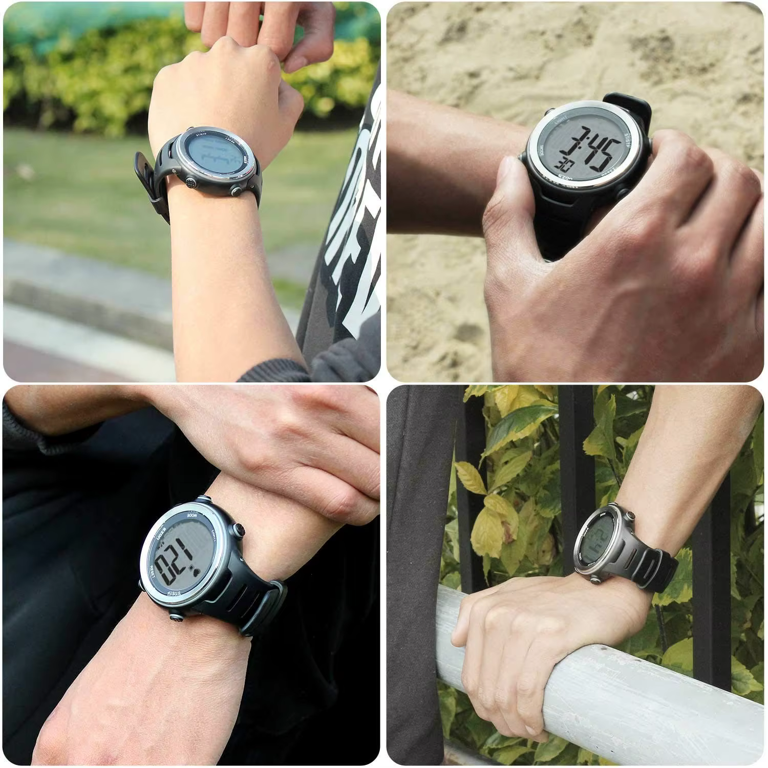 Montre de sport numérique sans fil pour hommes et femmes