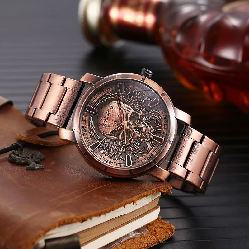 Montre crâne rétro pour hommes