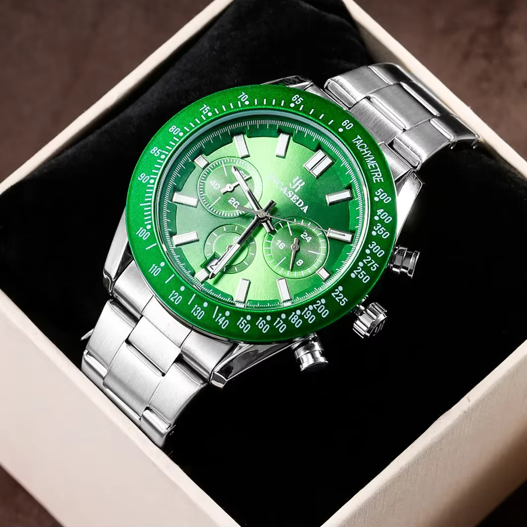 INCASEDA hommes montres marque de luxe bracelet en Silicone étanche Sport Quartz chronographe montre militaire