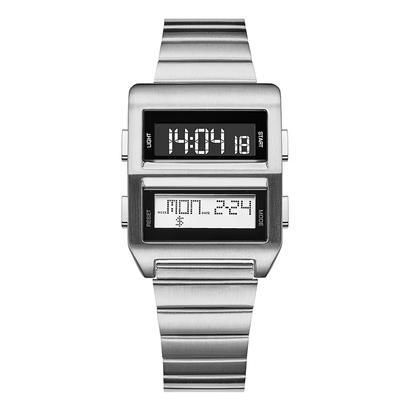 Homme chronographe compte à rebours montre numérique pour hommes mode Sport de plein air montre-bracelet