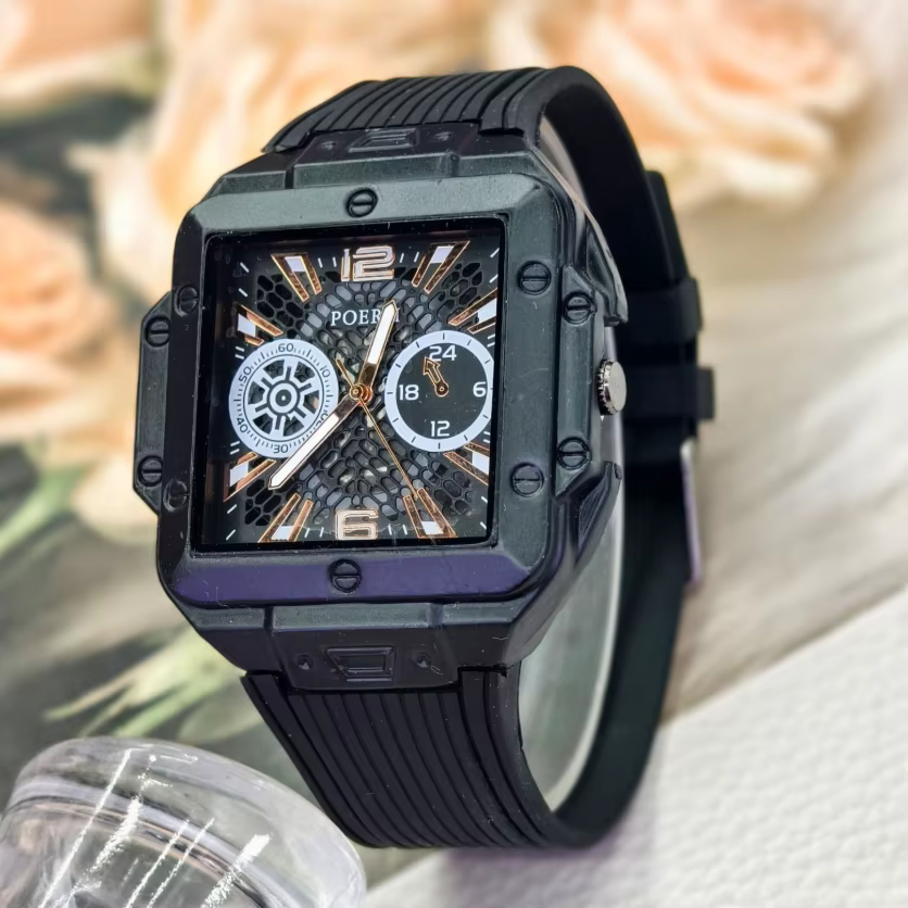 Nouvelle Montre de Luxe Carrée en Silicone pour Homme, Montre à Quartz Business pour Hommes, Montres de Sport pour Étudiants, Cadeaux, Reloj Hombre