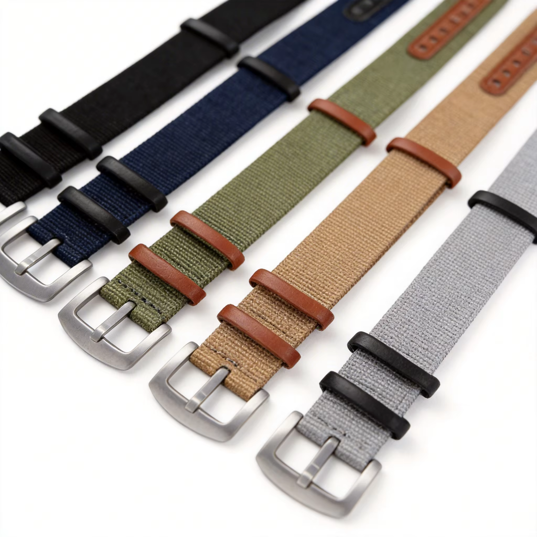 Bracelet de montre NATO en nylon et cuir