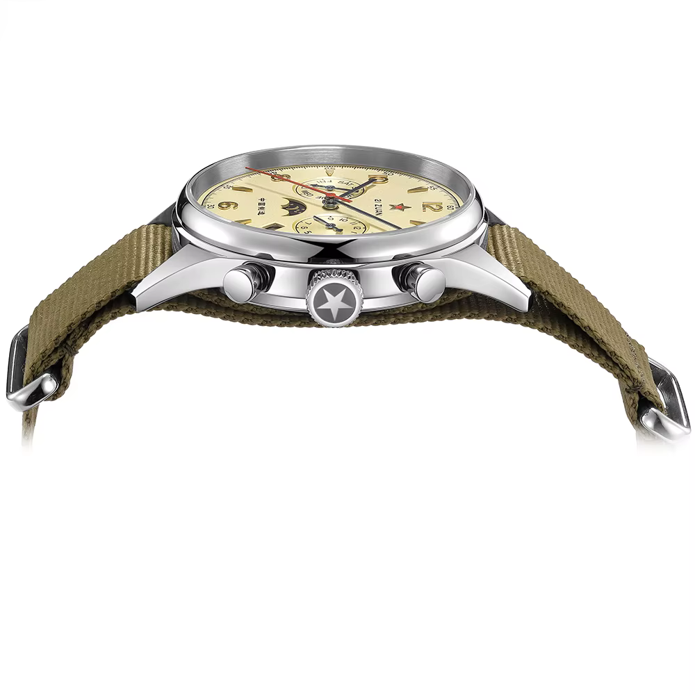 SEAKOSS 1963 Seagull ST1654 mouvement automatique montre-bracelet mécanique 24H affichage Air Force Aviation pilote calendrier montres pour hommes