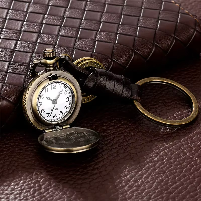 Vintage belle éléphant conception Mini horloge pendentif porte-clés montre Portable Quartz analogique