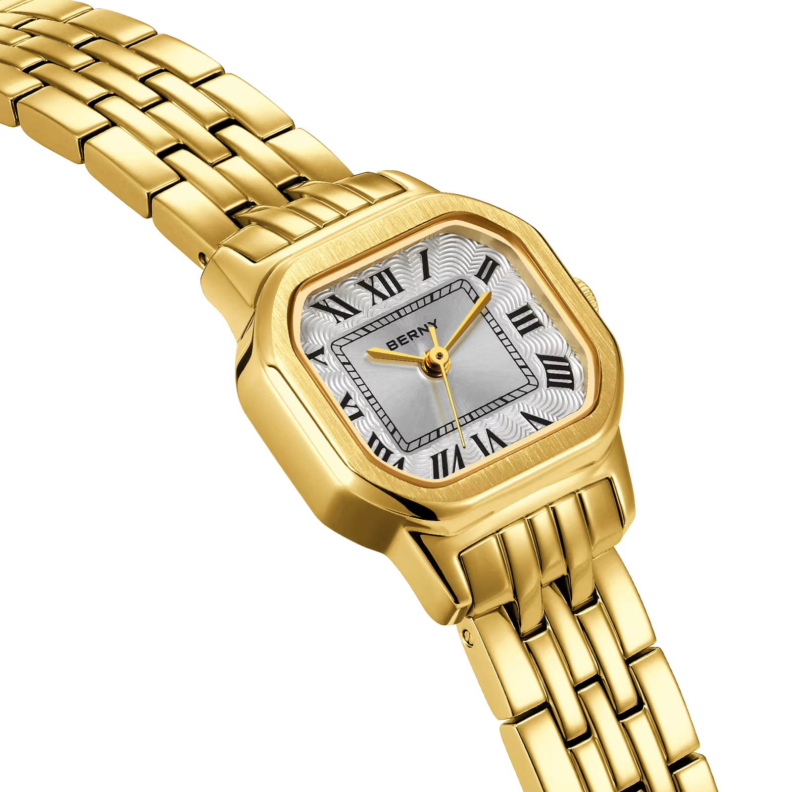 BERNY montre pour femmes carré petit cadran de luxe doré mode décontracté romain classique robe