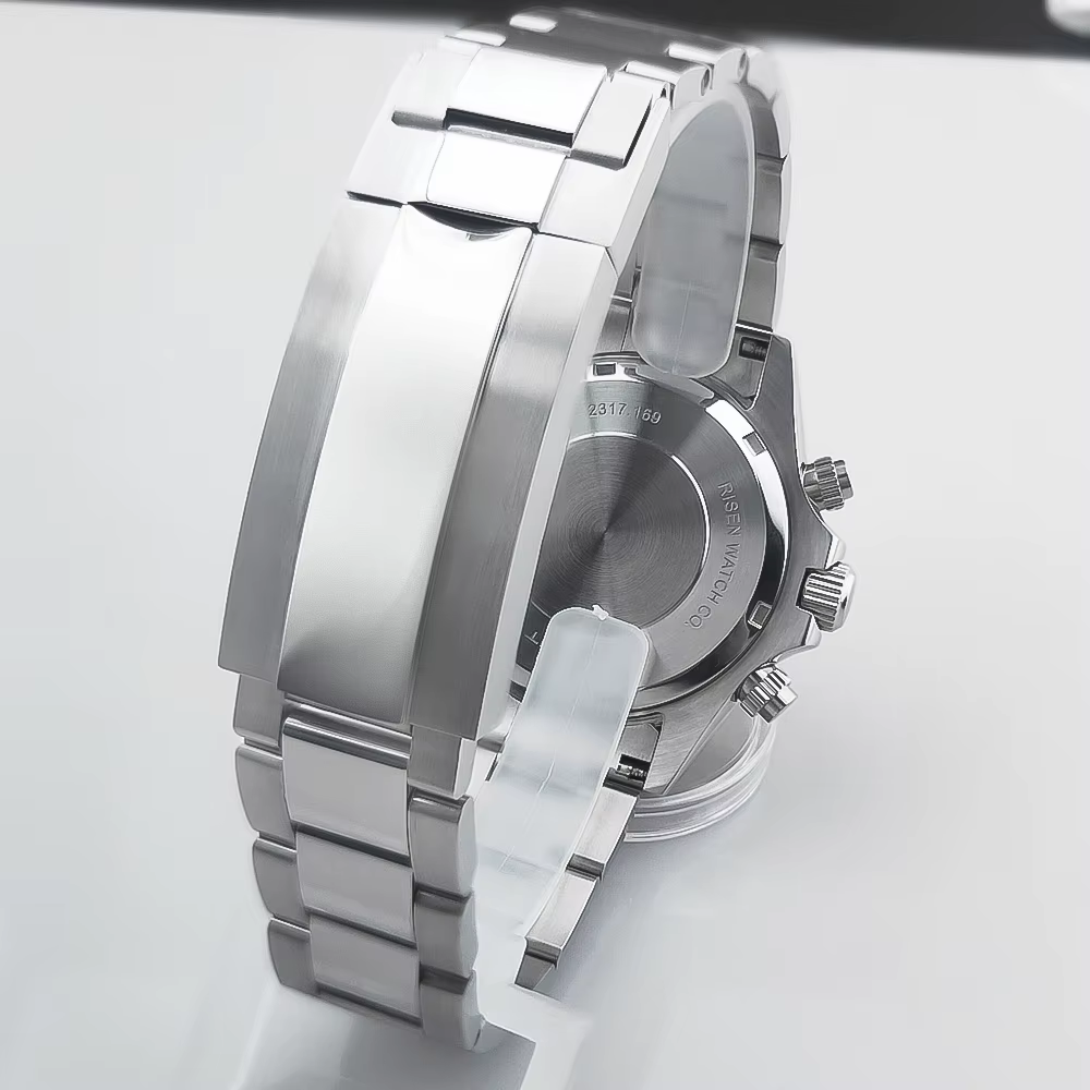 Montres pour hommes de luxe CORGEUT 39 mm avec mouvement VK63, sport, date automatique 24 heures, montre à quartz, acier inoxydable, étanche