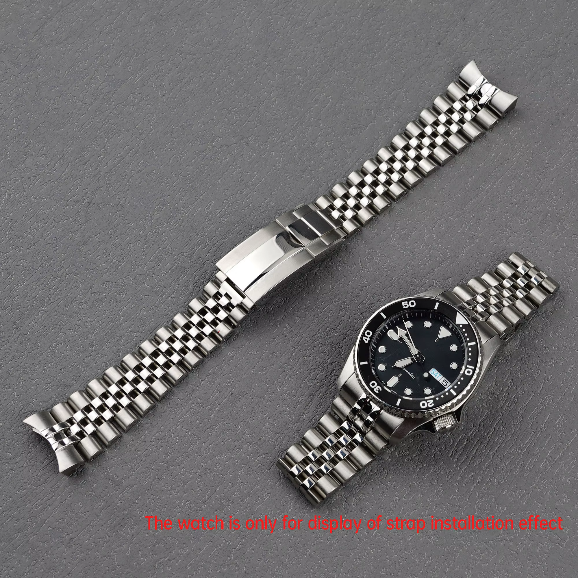 Pour Seiko 5 Sports SRPK29 31 33 35-20mm bracelet de montre en acier inoxydable à maillons solides de Style jubilé avec fermoir pliant huître par Rolamy