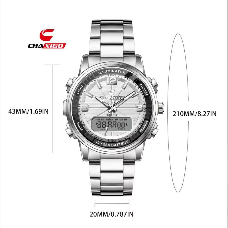 CHAXIGO montre-bracelet multifonctionnelle pour hommes d'affaires de mode