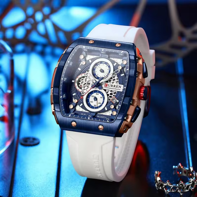 CURREN 8442 Montre de sport à grand cadran tendance