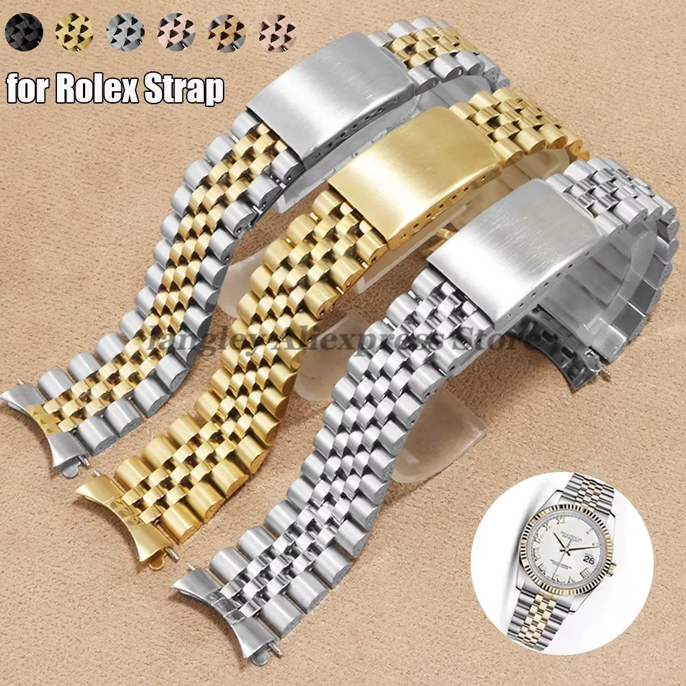 Bracelet de montre à extrémité incurvée de luxe pour Rolex DATEJUST
