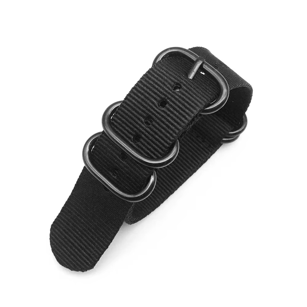 Bracelet de montre multicolore en Nylon noir