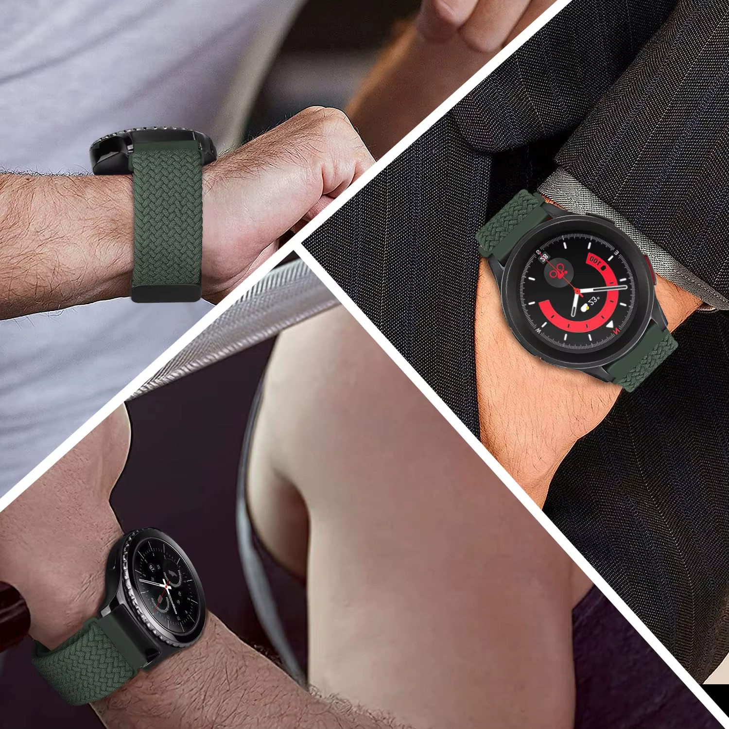 Bracelet élastique magnétique tressé pour montre connectée Oneplus Watch 3 2r 2 46mm