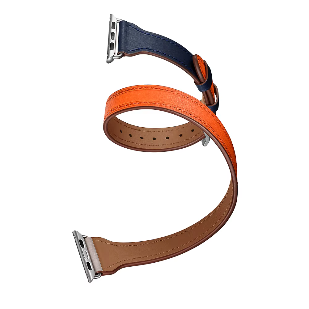 Bracelet Double Tour en Cuir group pour Apple Watch