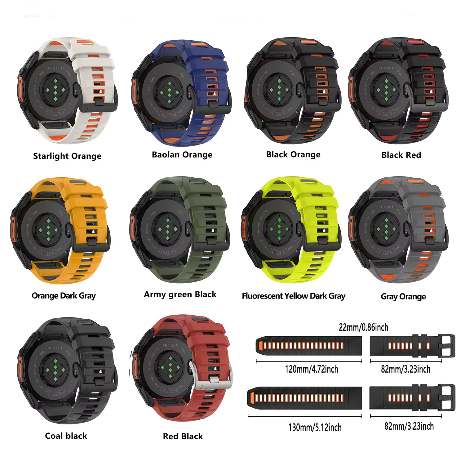 Bracelet sport en silicone officiel Quickfit pour Garmin Fenix 8 Pro 47mm 51mm 7 7X/Epix Pro/6 6X/Enduro 3