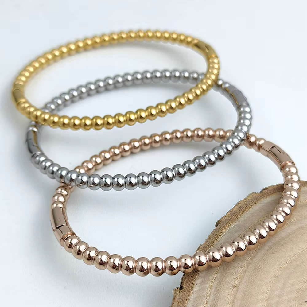 Nouveau bracelet en forme de O en acier inoxydable plaqué or, bracelet étanche de haute qualité pour femmes, bijoux de fête de mariage