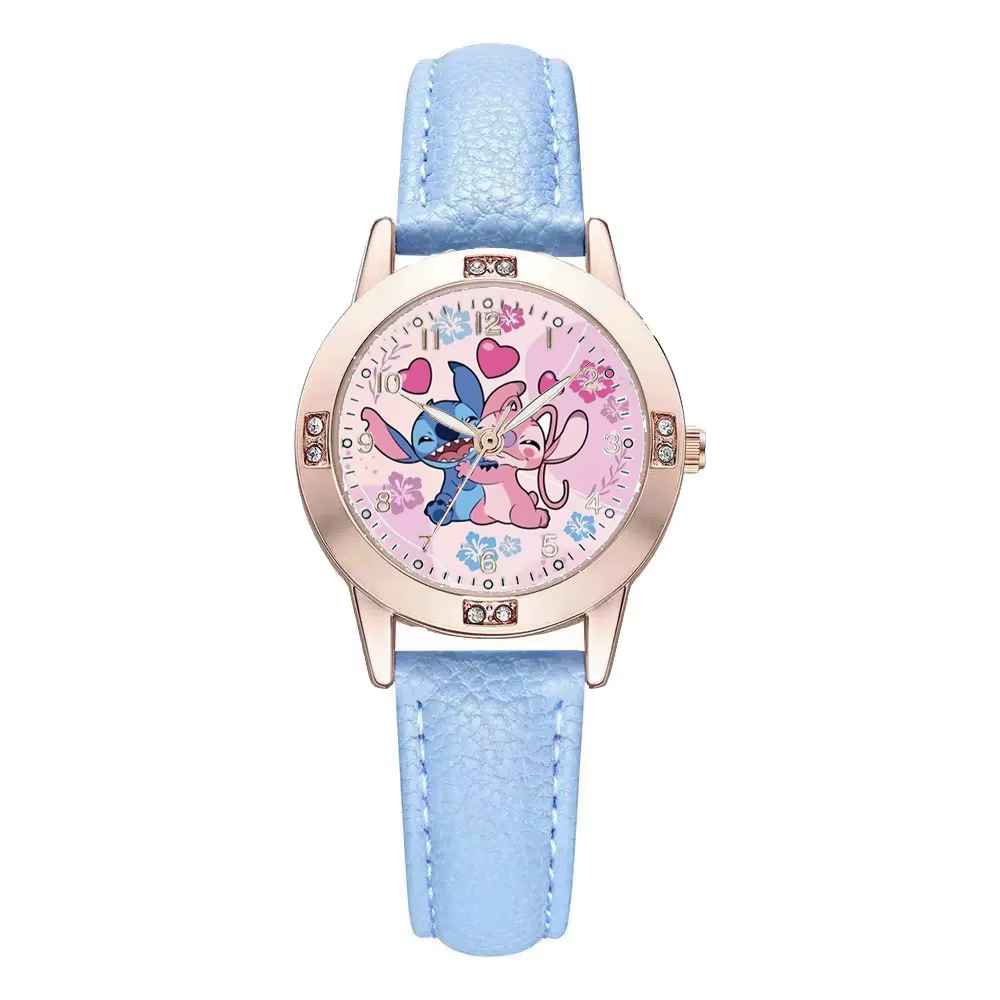 Disney Stitch dames montres diamant cadran bracelet en cuir de haute qualité Quartz femmes montre pour copines vacances