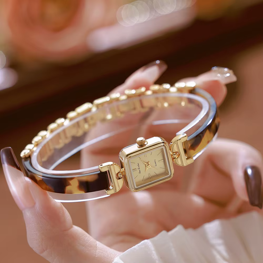 Bee Sister dames montres nouveau 2025 luxe écaille de tortue ambre montres pour femme Vintage Bracelet montre-Bracelet carré