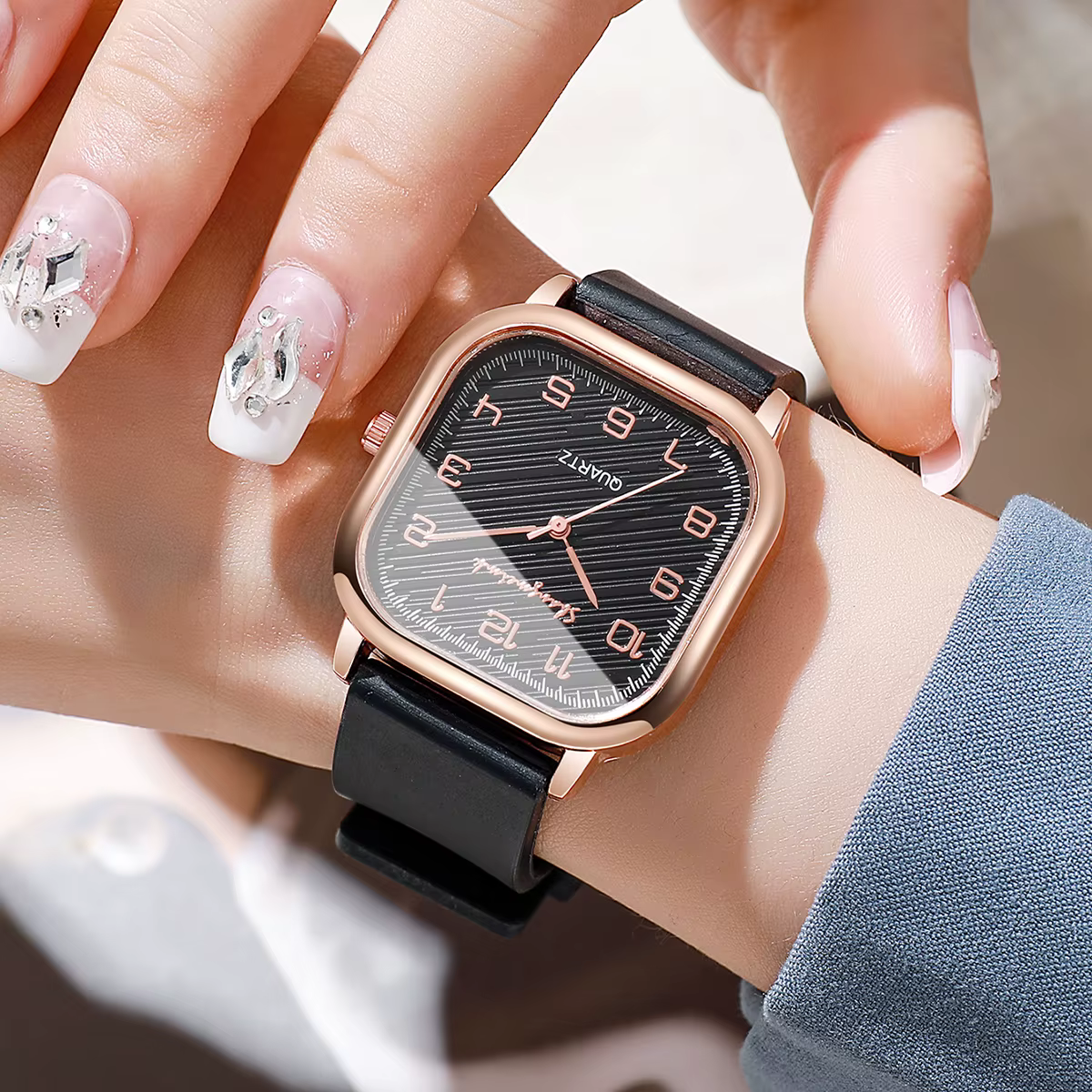 Mode carré femmes montres bracelet en Silicone décontracté montre à Quartz pour les filles horloge Reloj Mujer