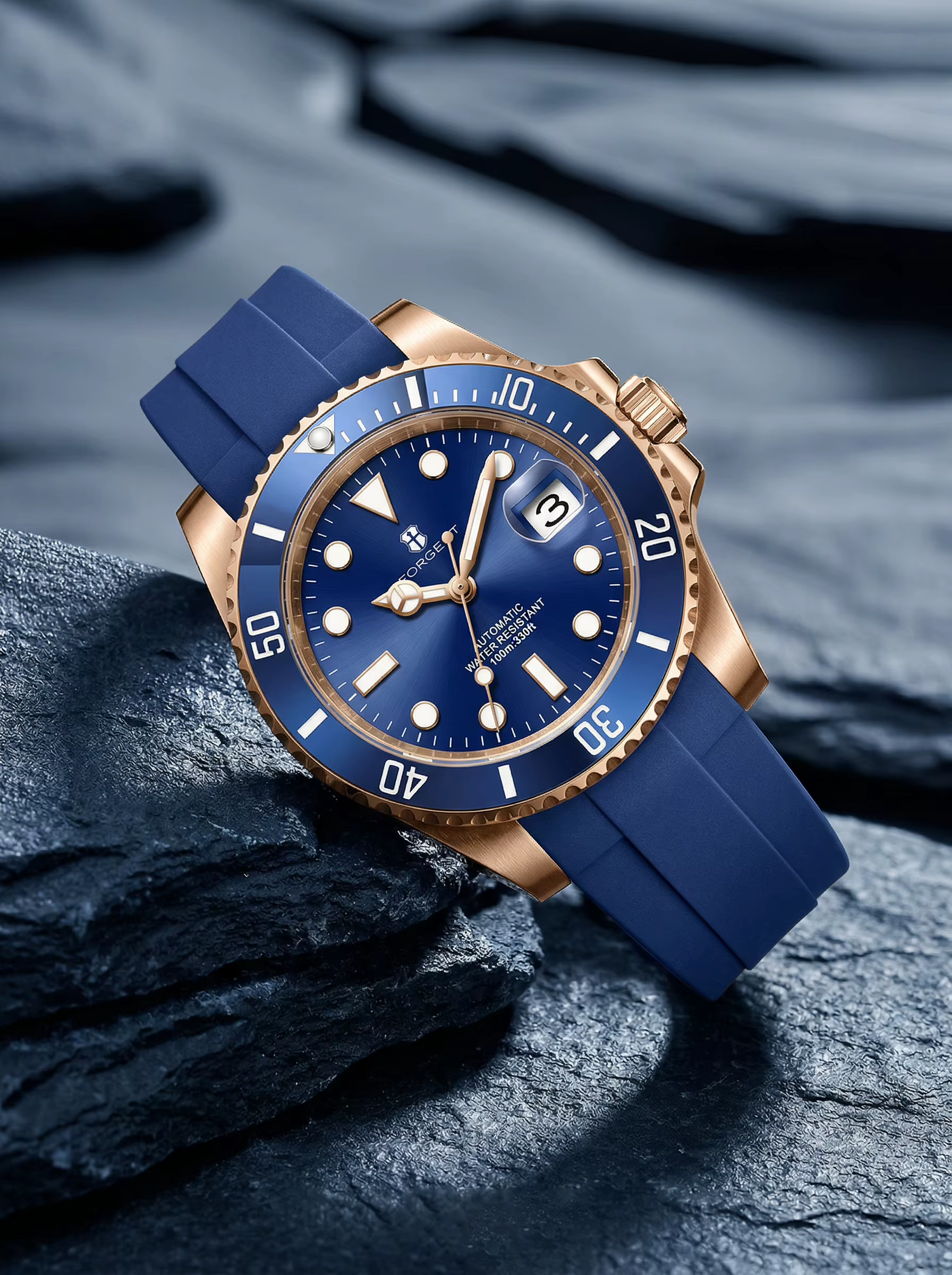 Montre-bracelet mécanique automatique Corgeut pour homme