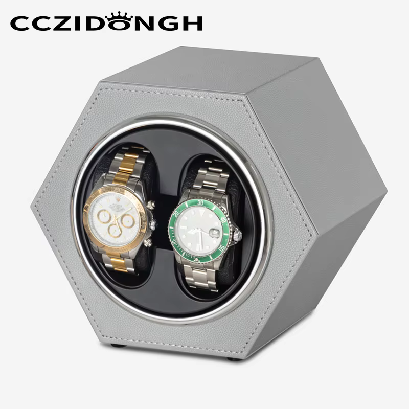 CCZIDONGH Remontoir de montre automatique 2 emplacements en bois