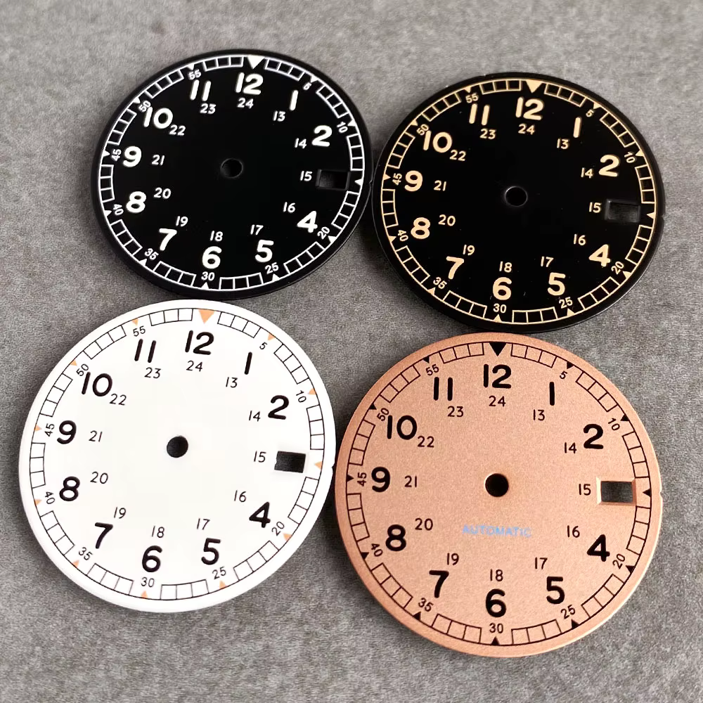 Nologo 29mm pilote champ cadran de montre pour NH35 NH36 3.8/3 horloge