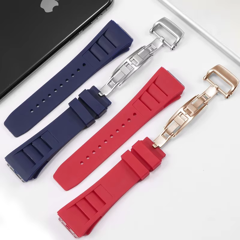 Nouveau bracelet de montre en caoutchouc rouge