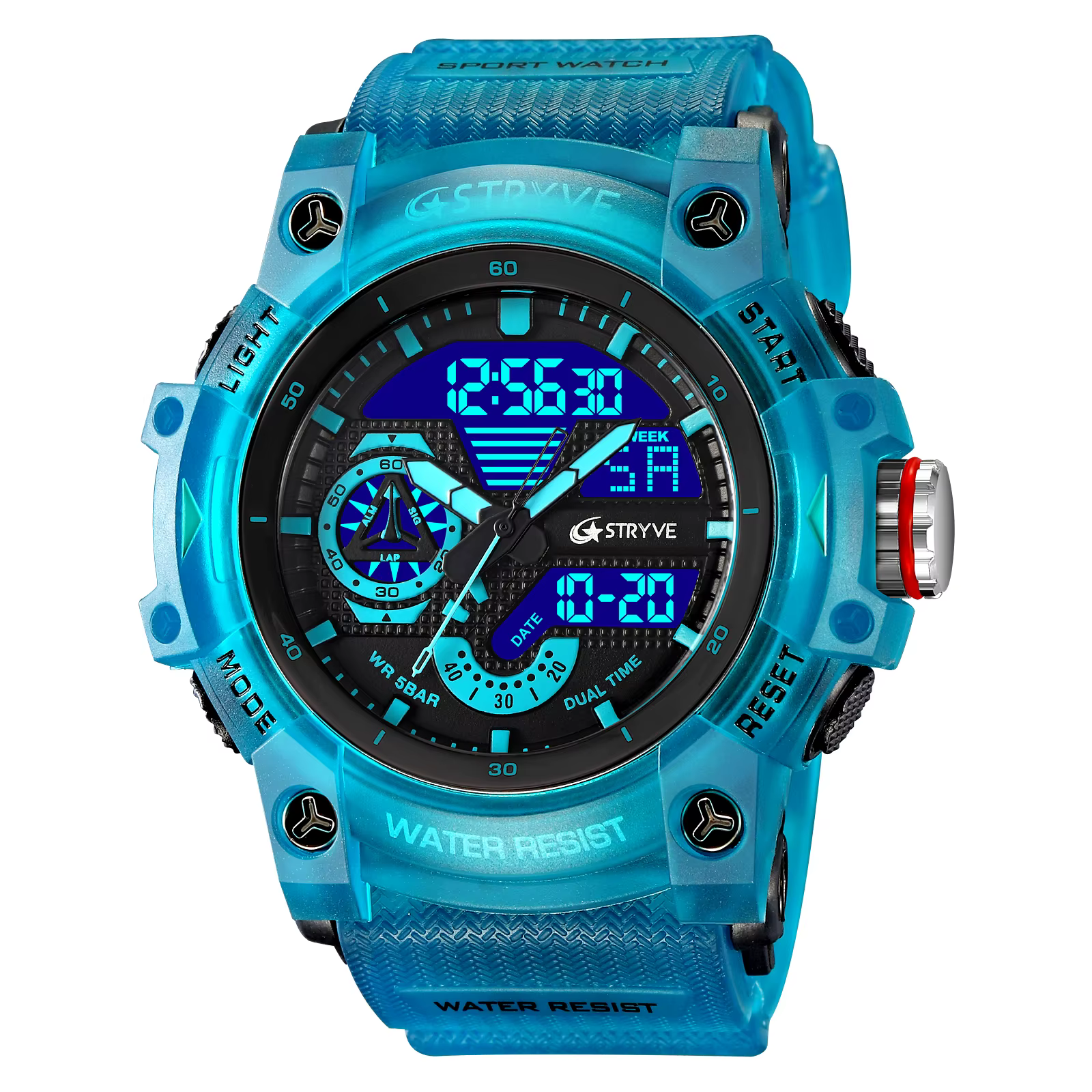 STRYVE marque 8029 Sport montres étanche livraison directe montre chronomètre réveil jeune mode