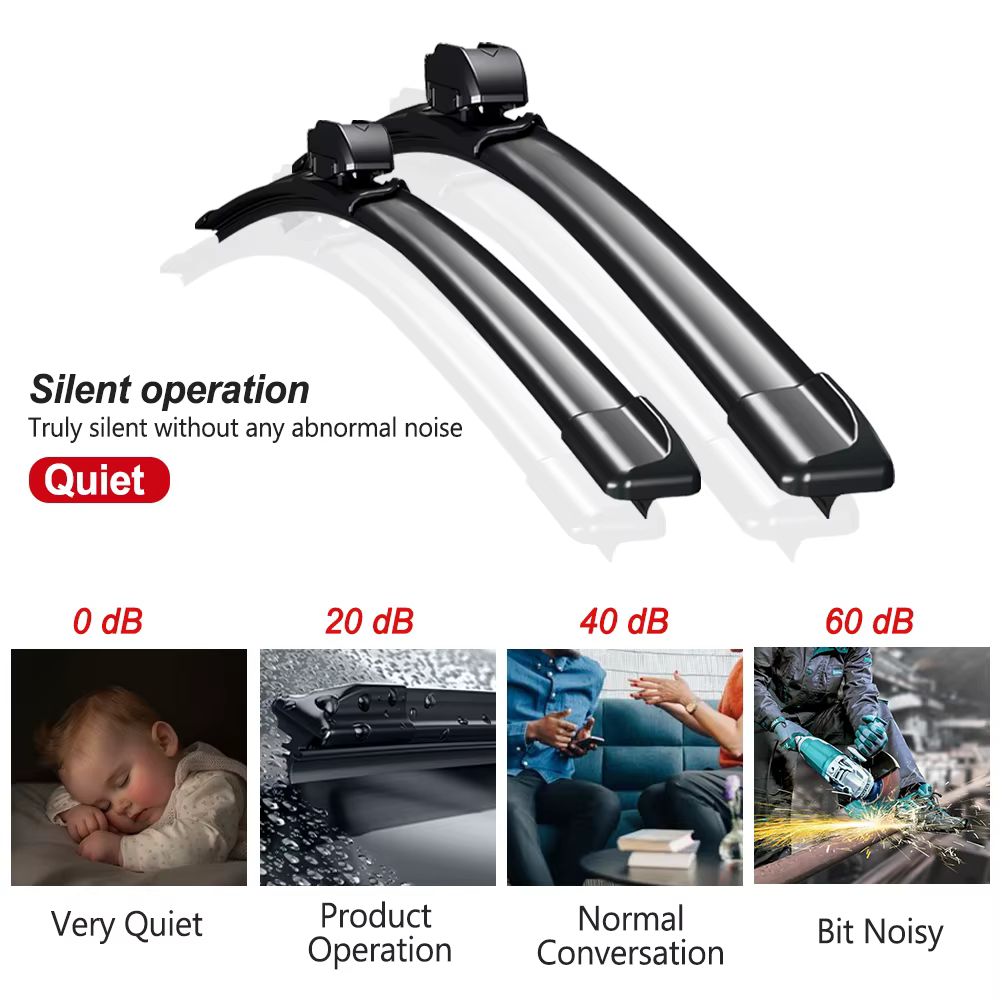 Balais d'essuie-glace avant silencieux et durables compatibles avec Jeep Wrangler TJ 1997-2006 1998 1999, accessoires de pare-brise de voiture