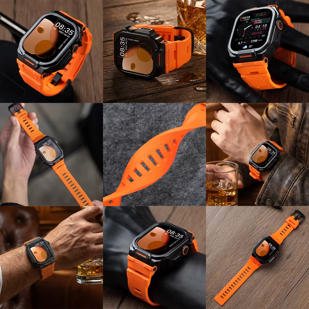 Bracelet d'intégration robuste avec étui pour Apple Watch 46mm 49mm