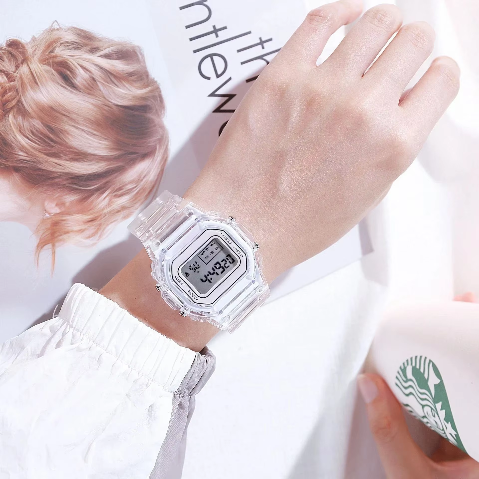 Montres électroniques pour femmes hommes bracelet en Silicone or Rose robe transparente montre-bracelet numérique LED horloge de Sport Relogio Feminino
