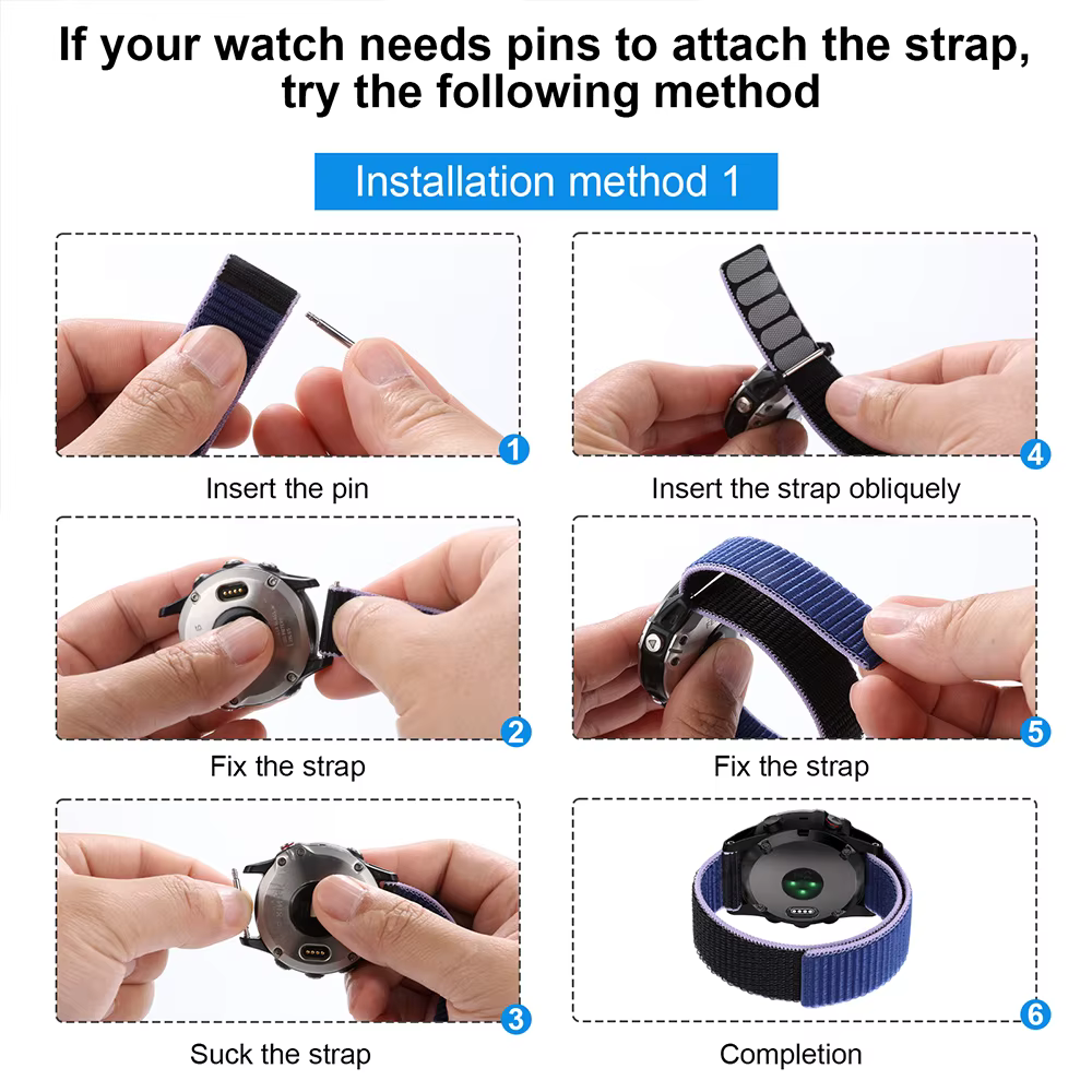 Bracelet de montre en Nylon à boucle à crochet pour Garmin Forerunner 965 955 Solar 945 935 745