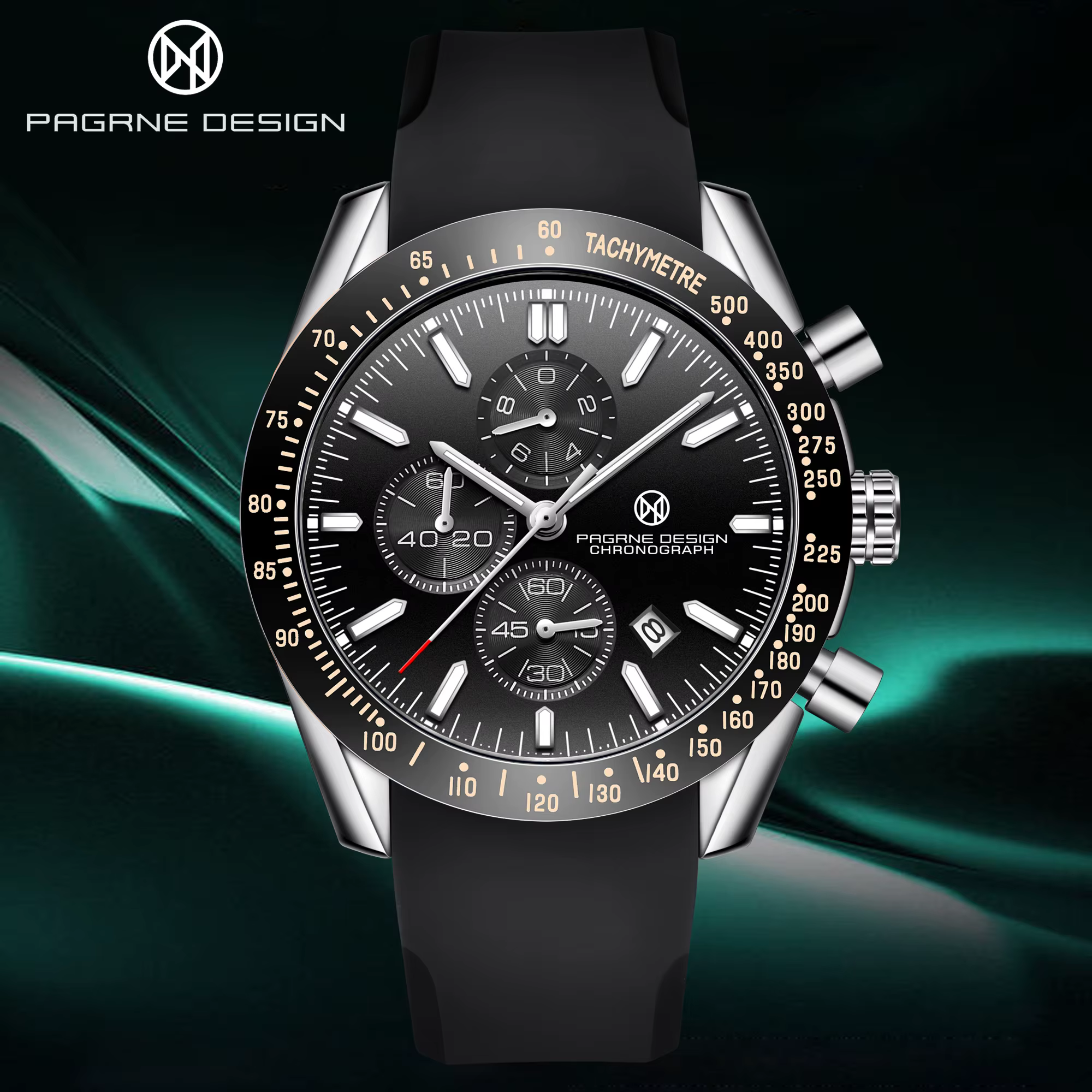 PAGRNE DESIGN Nouvelle montre à quartz pour homme de 45 mm