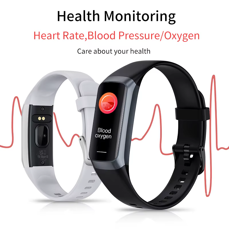 LIGE 1.1 pouces Amoled moniteur de fréquence cardiaque Bracelet intelligent