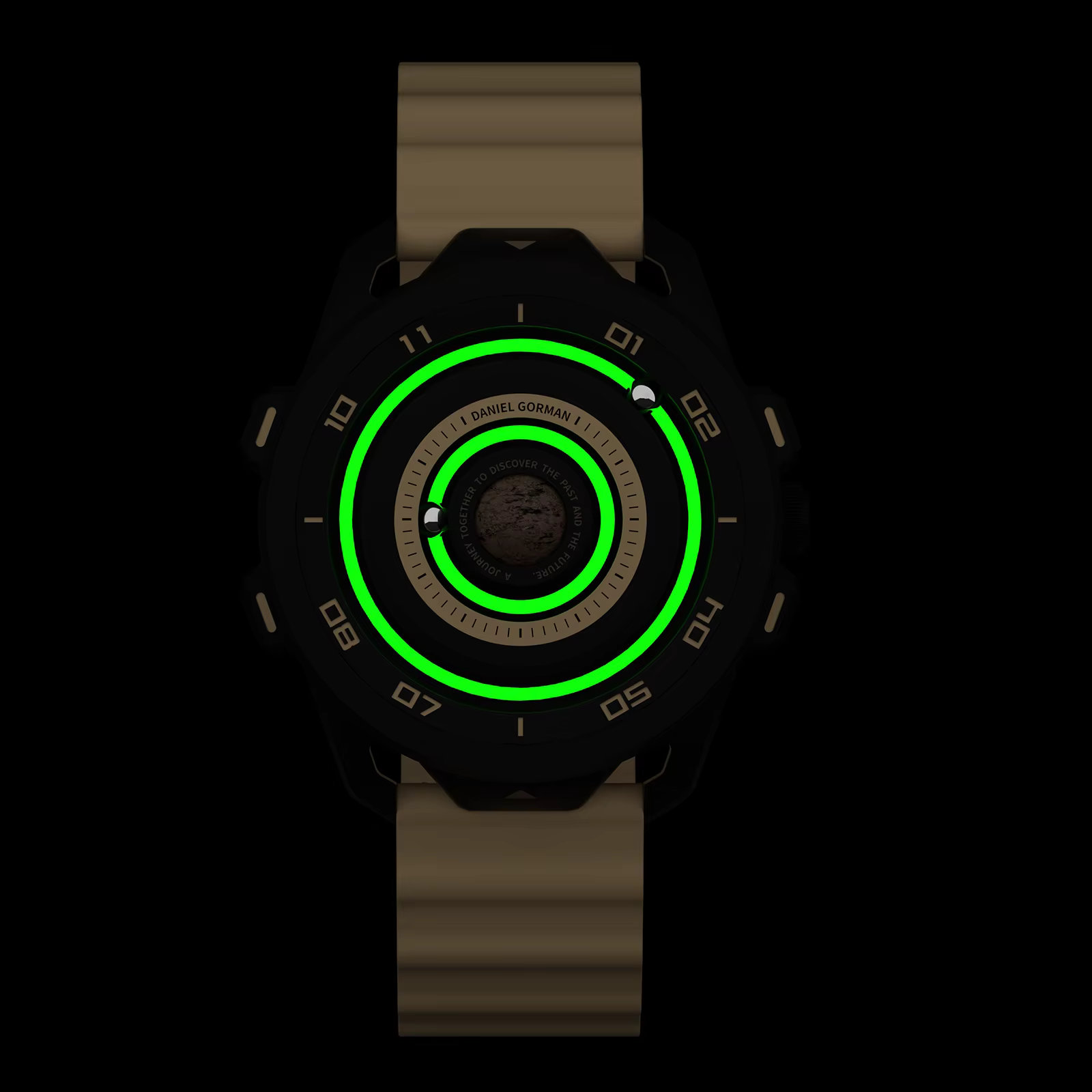 DANIEL GORMAN montre mécanique carrée à cadran lumineux à la mode