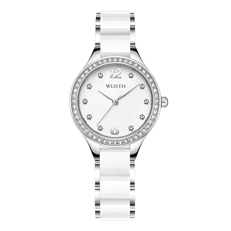 Montre-bracelet en céramique blanche pour femme
