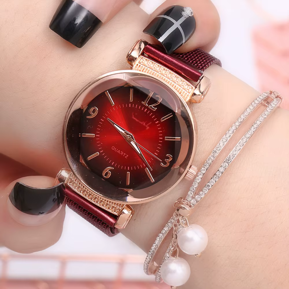 Milan aimant boucle femmes montre mode sauvage nouvelle montre-bracelet de luxe dames géométrique chiffre romain Quartz mouvement horloge