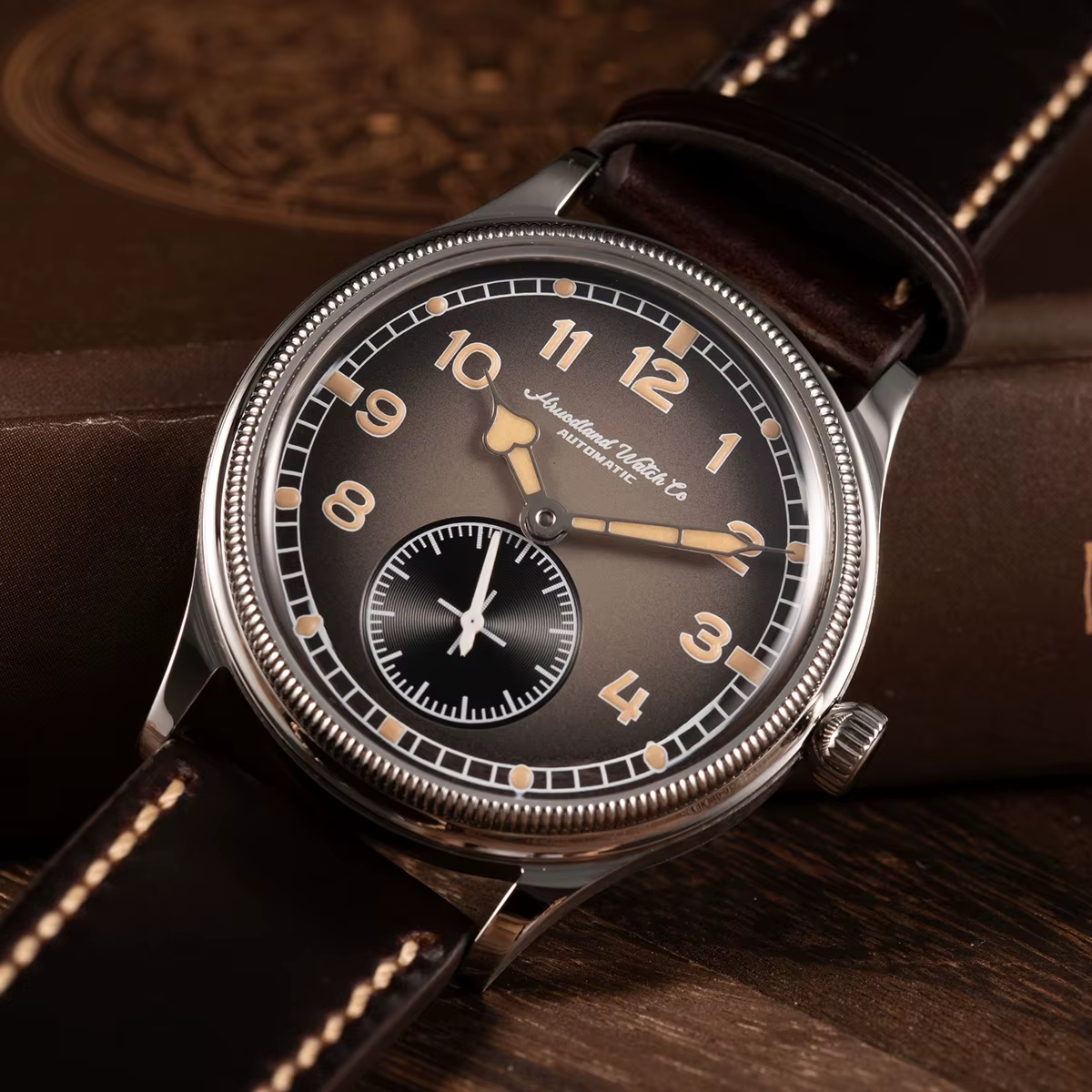 Hruodland-Montre-bracelet classique automatique pour homme