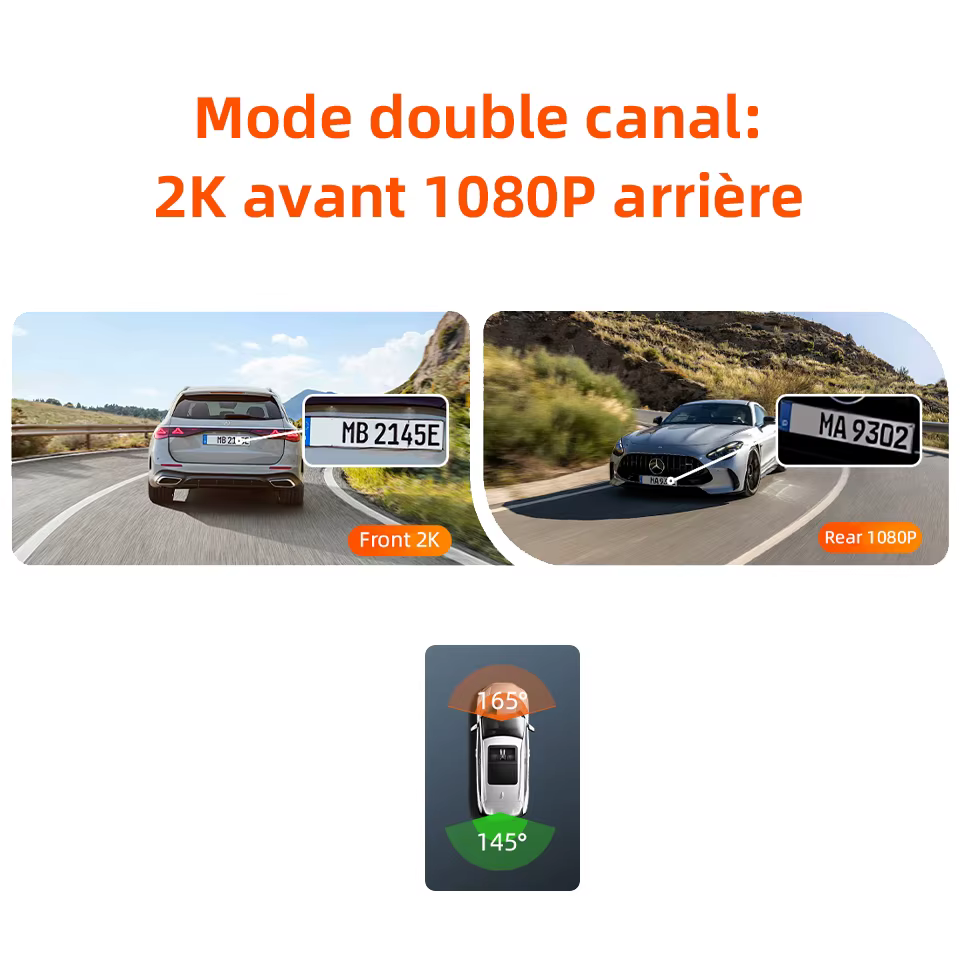 Acceo – caméra de tableau de bord de voiture 4G LTE connectée, suivi GPS en temps réel, vue en direct, enregistrement avant et arrière 2K, avertissement de Collision, détection humaine