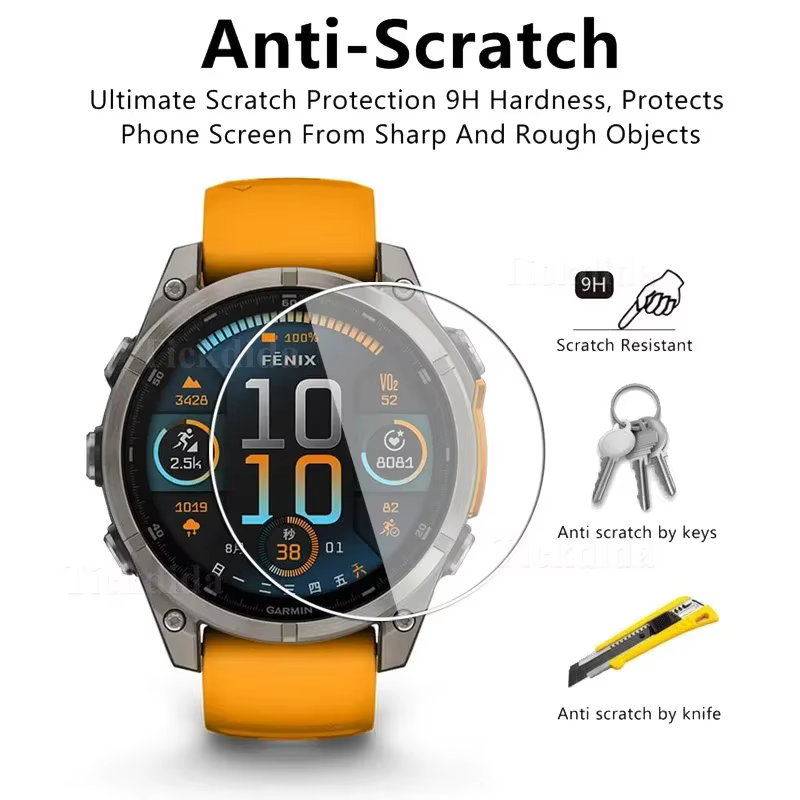 Verre trempé de qualité supérieure 9H pour Garmin Fenix 8