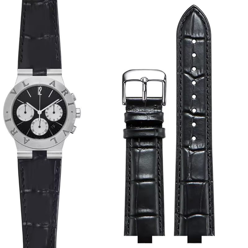 Mengduomi bracelet de montre en cuir véritable pour Bulgari DIAGONO TITONI