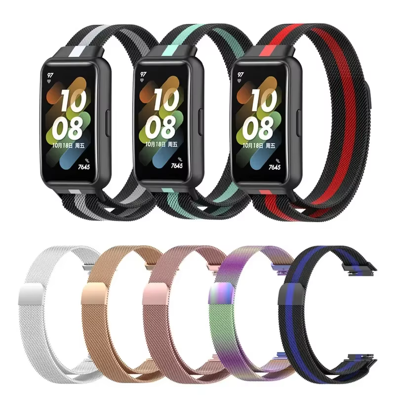 Bracelet magnétique en métal pour Huawei Band 10 9 8 7 6 Pro