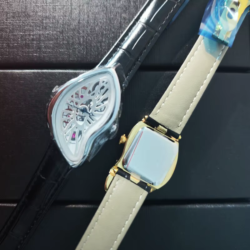 Nouvelle montre à quartz non conventionnelle avec cadran squelette et design torsadé