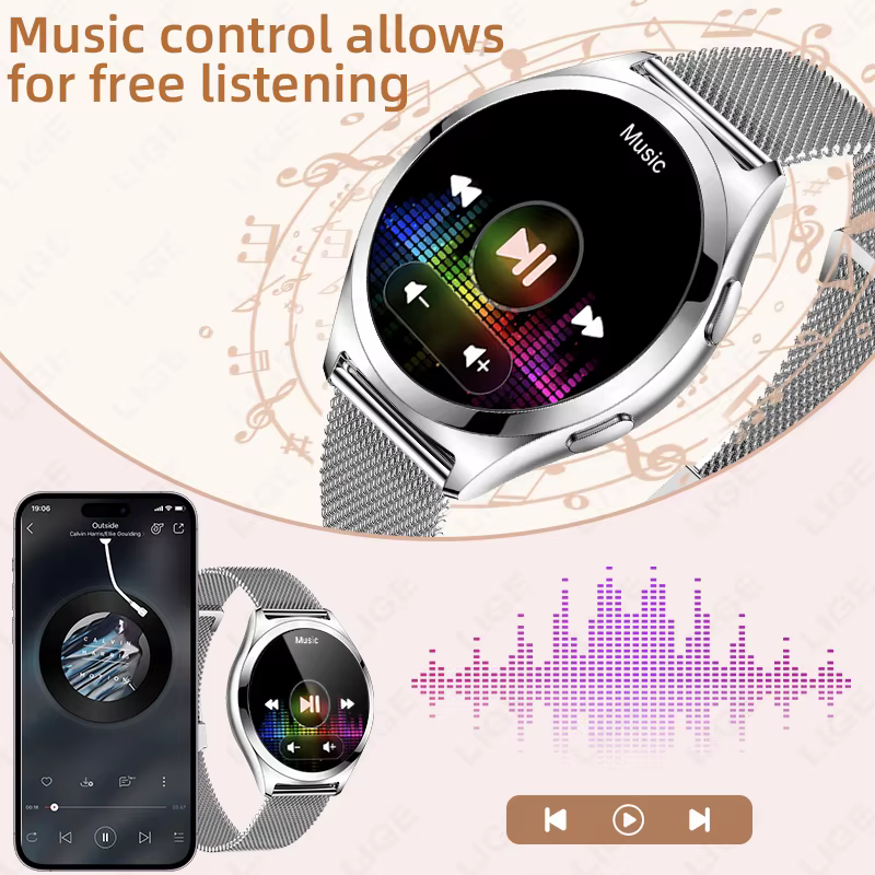 LIGE nouvelle montre intelligente femmes 1.27 ''écran HD étanche Bluetooth appel Bracelet Sport Fitness surveillance de la santé Smartwatch dames