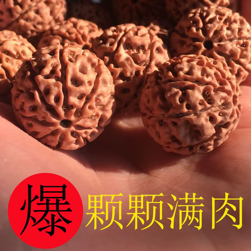 Rudraksha-Bracelet pour Homme, Perles de Bouddha, Peau Rouge et Jaune, Rafale, Original
